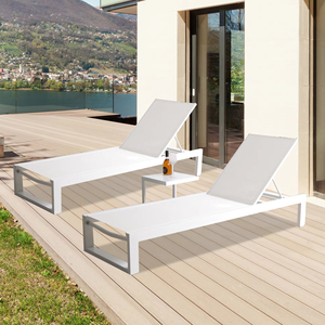 Ghế tắm nắng bằng vải lưới hiện đại với khung nhôm dành cho bãi biển, vườn, <span class=keywords><strong>s</strong></span>ân hiên, khách <span class=keywords><strong>s</strong></span>ạn, công viên, biệt thự, bao gồm cả bao bì vận chuyển. - Product Image 3