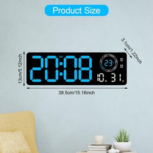 Large <b>LED</b> Digital Wall <b>Clock</b> Multi Info Display with Night Light Dual Alarm for Home Office Modern Decor - Product Image 5