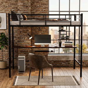 Bunk <b>Beds</b> Combined With Desks Optimize Space - Product Image 3