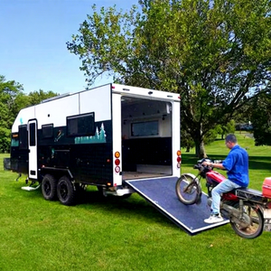 Caravane de voyage tout-terrain 19 pieds, remorque porte-équipement, camping-car en fibre de verre, camping-car à toit relevable pour le camping et les voyages en plein air, à vendre - Product Image 1