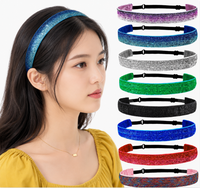 Bandeaux de sport scintillants pour femmes et filles, antidérapants, élastiques, brillants, réglables, pour la course, la danse, la gymnastique, accessoires pour cheveux
