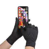 Gants en nitrile noir sans poudre pour usage alimentaire, imperméables, hypoallergéniques, jetables