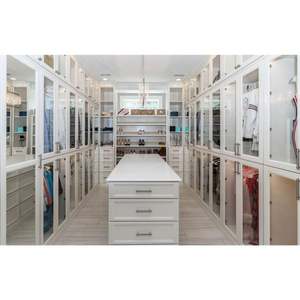 Armario Abierto de Madera Estilo Americano, Armario de Almacenamiento, Estantes, Organizador, Vestidor con Isla - Product Image 5