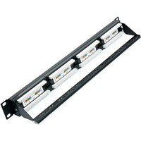 Panel de Conexión de Datos de Fibra Óptica Cat6/Super Cat6, Compatible con OEM/ODM, 12/24/48 Puertos, para Montaje en Pared de 19'', Equipo de Red