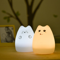 Mini lampe USB rechargeable en forme de chat, veilleuse portable pour enfants, veilleuse de chevet, jouet lumineux LED mignon pour bébé, lampe de chevet en forme de lune souple