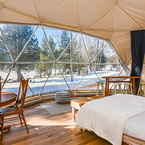 <span class=keywords><strong>Tente</strong></span> dôme étanche et thermo-isolante de 40 m² pour hôtel, ciel étoilé avec salle de bain pour les pêcheurs ou le café - Product Image 2