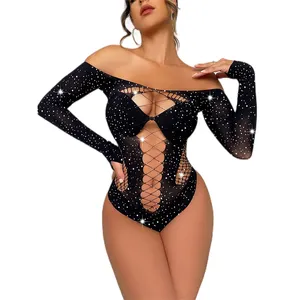 All'ingrosso Nylon nero Hot Lady Net abbigliamento Baby Doll donne esotiche Lingerie Sexy Fine De Luxe