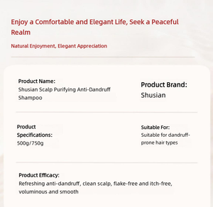 <span class=keywords><strong>Shampoo</strong></span> <span class=keywords><strong>Antiforfora</strong></span> Shusian 750g - Estratto Vegetale, Olio di Cedro, Tripla Cheratina, Per Cuoio Capelluto con Forfora - Product Image 3