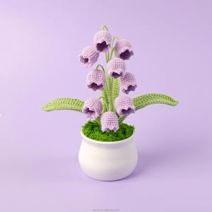 Maceta de Tulipanes Tejida a Mano, Flor Artificial para Decoración del Hogar, para el Día de la Madre, Navidad, Halloween - Product Image 4