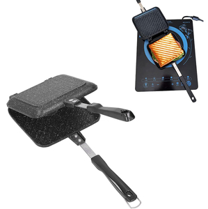 Popular Portable Sandwich Cake Mold Aluminium Roasting <b>Pan</b> Outdoor Use Two Side Breakfast Sandwich Grill <b>Pan</b> - Product Image 1