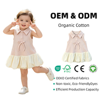 Robes d'été décontractées pour bébé fille certifiées CPC CE, motif floral rose, robe sans manches, vêtements pour bébé écologiques