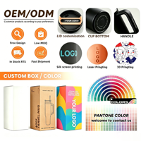 Gobelet isotherme en acier inoxydable de 40 oz avec poignée et pailles, design moderne, bouteille isotherme portable pour le bureau, tasse à café chaud pour les voyages
