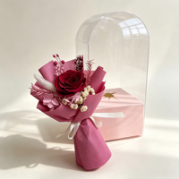 Bouquet de roses éternelles et fleurs séchées faites à la main - Aromathérapie solaire pour voitures, longue durée (3-5 ans), autoportant