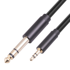 Audio Coaxial 3,5mm doble 6,35mm <span class=keywords><strong>Cable</strong></span> auxiliar <span class=keywords><strong>Cable</strong></span> de altavoz de PVC para amplificador mezclador de teléfono cámara de coche <span class=keywords><strong>2</strong></span> Mono 6,5 <span class=keywords><strong>Jack</strong></span> 3,5 macho 6,35 - Product Image 1