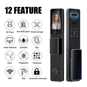 Thông minh Wi-Fi kích hoạt kỹ thuật số Khóa vân tay nhận dạng khuôn mặt mật khẩu thẻ chìa khóa mở khóa cho Hợp kim nhôm Doors-4200mAh Pin - Product Image 2