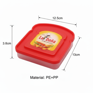 Récipient alimentaire micro-ondes en plastique Hamburger <span class=keywords><strong>Sandwich</strong></span> 2025 brun carré imprimé Animal Bento boîte à lunch avec personnage de dessin animé - Product Image 3