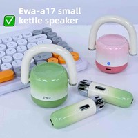 Mini haut-parleur portable EWA-A17 avec basses puissantes, en alliage d'aluminium, sortie 5W, pour camping en extérieur, maison, bureau, carte TF