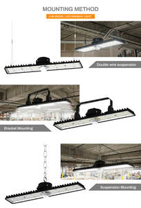 Luminária Industrial LED High Bay 3CCT 250w, Luz Linear com Sensor 2 em 1 para Fábrica e Garagem, 3000-6500K - Product Image 6