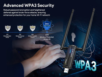 Adaptador Inalámbrico USB WiFi 6E AX3000, Tri-Banda 2.4G/5G/6G, Chipset MTK7921, Dongle de Red de Alta Velocidad para Juegos, para Computadora de Escritorio y Portátil