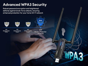 Adaptador Inalámbrico USB WiFi 6E AX3000, Tri-Banda 2.4G/5G/6G, Chipset MTK7921, Dongle de Red de Alta Velocidad <span class=keywords><strong>para</strong></span> <span class=keywords><strong>Juegos</strong></span>, <span class=keywords><strong>para</strong></span> Computadora de Escritorio y Portátil - Product Image 3