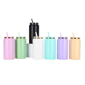 Nouvelle tasse isotherme à double paroi en acier inoxydable 304, design moderne et simple, style Mason, pour sublimation, avec paille, idéale pour le bureau - Product Image 5
