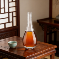 Botol Kaca Kristal Putih Tebal Transparan Berkualitas Tinggi 500ml untuk Grosir Minuman Keras, Brandy, Vodka, Whiskey