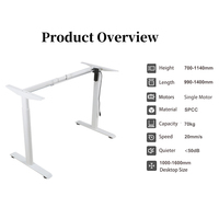 Pieds de table ovales, cadre de bureau électrique réglable en hauteur à moteur unique, table réglable en hauteur