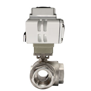 CF8M 1000 WOG 1/<span class=keywords><strong>2</strong></span> inch <span class=keywords><strong>3</strong></span> Way 12V 24V Female Threaded Stainless Steel Electric Actuator Motorized Ball Valve - Product Image 3