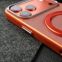 Nouvelle technologie : Étui magnétique tissé pour iPhone 17, 12, 13, 14, 15, 16 Pro Max, 17 Air avec protection à 360° °   Support de téléphone en métal avec anneau et coque de protection