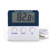 Termometer Kulkas Digital -50 C - 70 C dengan Peringatan Suhu dan Sensor Kabel