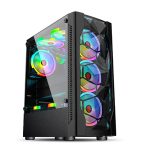 Gaming PC <b>Case</b> Mid Tower Glass Side (Acrylic Material) Supports ATX Motherboard ARGB/RGB Fans Front USB Ports Stunning - Product Image 1