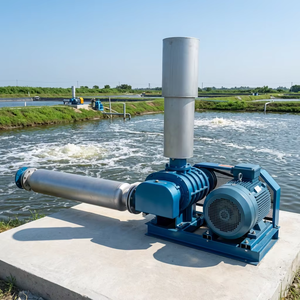 China Roots Air <b>Blower</b> High Pressure Cast Iron Low Noise 220V AC Industrial Use OEM Customizable Three Leaf Fish Pond - Product Image 2