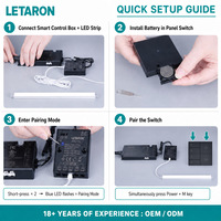 Panneau de commande sans fil 2,4 G à 6 touches, télécommande CCT réglable, compatible avec boîtier récepteur 2,4 G pour interrupteur de lampe sous armoire