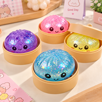 Jouets anti-stress 2026 : Jouets Squishy en forme de boulette et de pain, Jouets Bao Dumplings en forme de pain vapeur avec visage souriant, Jouets alimentaires anti-stress avec kit de cuisson vapeur