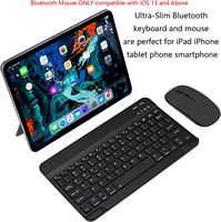 Ultra ince siyah mavi diş için klavye fare kombo şarj edilebilir taşınabilir kablosuz Samsung Tablet için Apple iPad için I Set