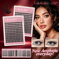 Ekstensi Bulu Mata Spiky Wispy C D Curl 0.07mm Campuran 8-14mm Serat Protein Sutra Vegan Ringan Volume Lashes Grosir