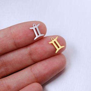 Nuevos Colgantes de Acero Inoxidable Chapados en Oro y Plata con Signos <span class=keywords><strong>del</strong></span> Zodiaco, 12 Dijes de Signos <span class=keywords><strong>del</strong></span> Zodiaco para Joyería, Collares y Pulseras - Product Image 6