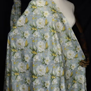 Design floreale di alta qualità tessuto di cotone di seta tessuto estivo pigiami stile elegante traspirante - Product Image 6