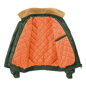 Blouson d'hiver matelassé en coton pour homme, style aviateur américain, robuste, en nylon épais, col montant amovible - Product Image 5