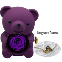 Boîte à bijoux en plastique rouge classique en forme d'ours rotatif, personnalisée avec impression offset et gravure en forme de cœur pour la Saint-Valentin