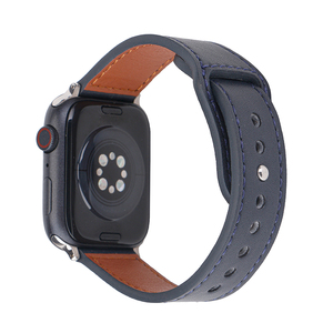 Correa de reloj de cuero genuino personalizada compatible con <span class=keywords><strong>Apple</strong></span> <span class=keywords><strong>Watch</strong></span> Band 42mm 44mm 45mm 46mm 49mm para iWatch Series - Product Image 1