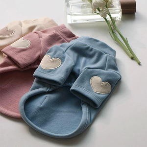 Lindo Sudadera con Capucha Plegable y Bordado de Corazón para Mascotas, Abrigo Cálido de Felpa para Perros Pequeños y Gatos, Ropa de Invierno de Algodón - Product Image 3