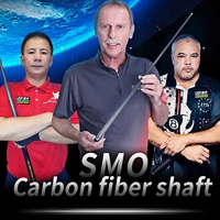 Jflowers SMO 12.5mm Shaft Serat Karbon Defleksi Rendah Kualitas Tinggi Tahan Lama Tongkat Biliar-3/8x8 Pin Lepas Cepat