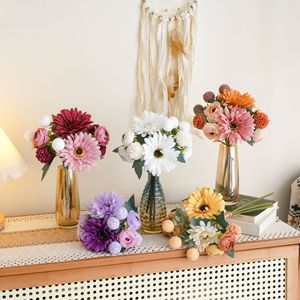 Flor Artificial de Gerbera CallaFloral, Rama Individual, Amarillo, Rojo Vino, Naranja, Morado, Decoración de Interiores, 57g MW83123 - Product Image 4