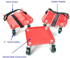 Xe Trượt Tuyết <span class=keywords><strong>Dolly</strong></span> Set Hỗ Trợ Tối Đa 1500Lbs Với Dây Đai Nặng Gắn Chắc Chắn Trên Ván Trượt - Product Image 4