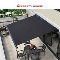 Cassette complète en aluminium robuste maison rétractable jardin extérieur parasol patio porche auvent avec éclairage LED