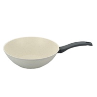 Ensemble de 3 poêles à frire antiadhésives en marbre Batterie de cuisine portable en aluminium pour la maison Stock à prix économique pour la salle à manger