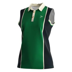Polo sans manches pour femme, coupe ajustée, séchage rapide, matière respirante, idéal pour les sports de plein air et les voyages - Product Image 1
