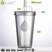 Gobelet isotherme à double paroi personnalisable sans BPA, écologique, anti-fuite, pour filles, en plastique réutilisable