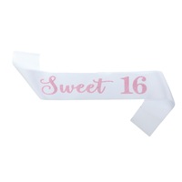 Écharpe personnalisée pour anniversaire Sweet 16, avec lettres scintillantes, en satin, pour filles, pour la fête de 16 ans, décoration de photomaton